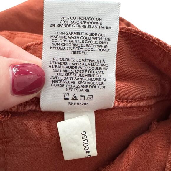 Express Cropped Straight High Rise Jeans‎ Women's Sz 4 Orange Rust Tapered Retro - Picture 14 of 14